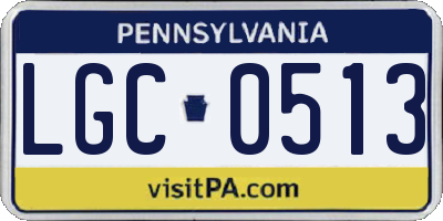 PA license plate LGC0513