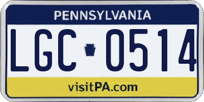PA license plate LGC0514