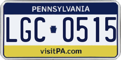 PA license plate LGC0515
