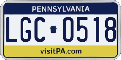 PA license plate LGC0518