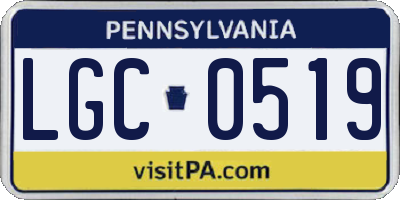 PA license plate LGC0519