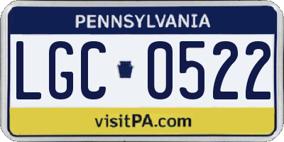 PA license plate LGC0522