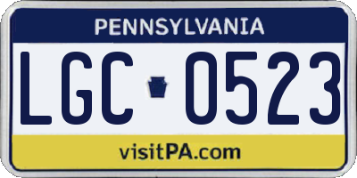 PA license plate LGC0523