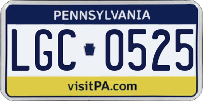 PA license plate LGC0525