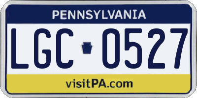 PA license plate LGC0527
