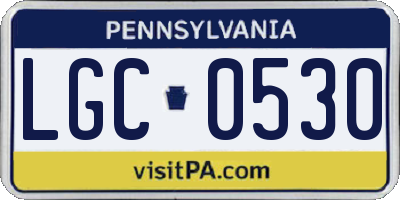 PA license plate LGC0530