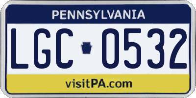 PA license plate LGC0532