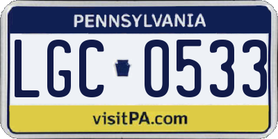PA license plate LGC0533