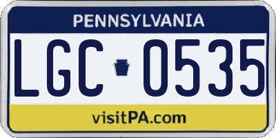 PA license plate LGC0535