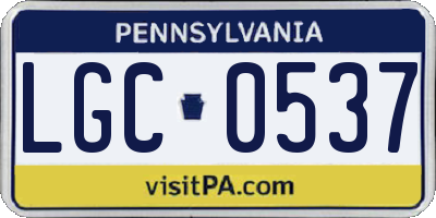 PA license plate LGC0537