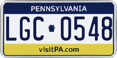 PA license plate LGC0548