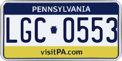 PA license plate LGC0553
