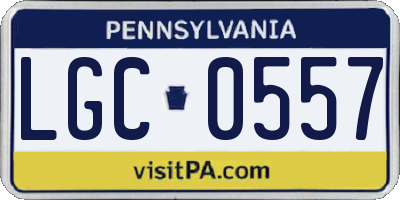 PA license plate LGC0557