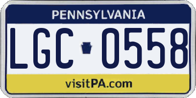 PA license plate LGC0558