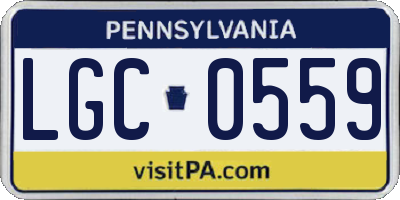 PA license plate LGC0559