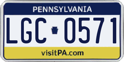 PA license plate LGC0571