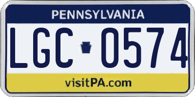 PA license plate LGC0574
