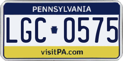 PA license plate LGC0575