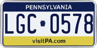 PA license plate LGC0578