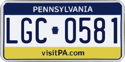 PA license plate LGC0581