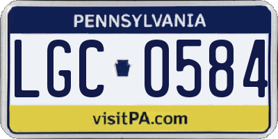 PA license plate LGC0584