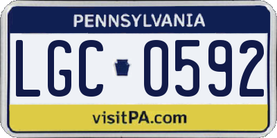 PA license plate LGC0592