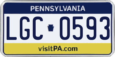 PA license plate LGC0593