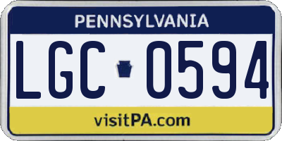 PA license plate LGC0594