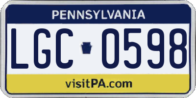 PA license plate LGC0598