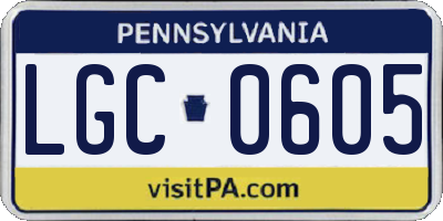 PA license plate LGC0605