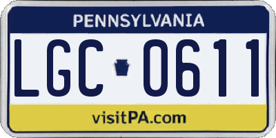 PA license plate LGC0611
