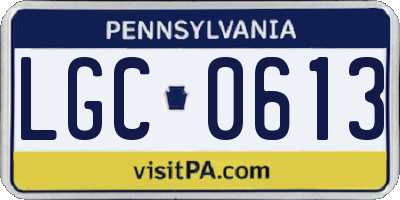 PA license plate LGC0613