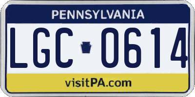 PA license plate LGC0614