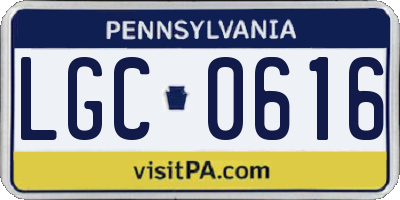 PA license plate LGC0616
