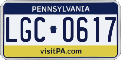 PA license plate LGC0617