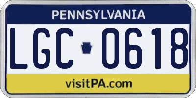 PA license plate LGC0618