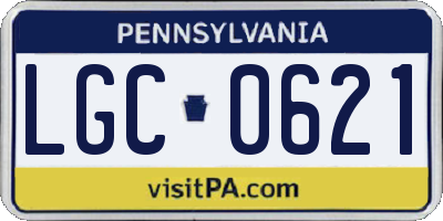 PA license plate LGC0621
