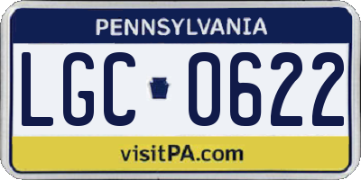 PA license plate LGC0622
