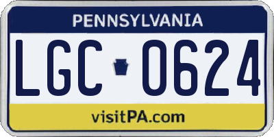 PA license plate LGC0624