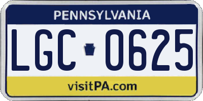 PA license plate LGC0625