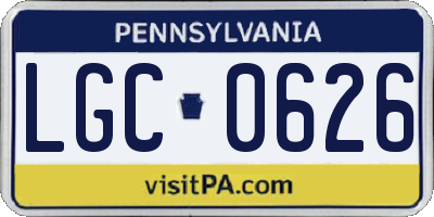 PA license plate LGC0626