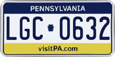 PA license plate LGC0632