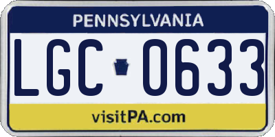 PA license plate LGC0633