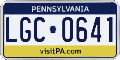 PA license plate LGC0641