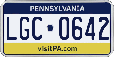 PA license plate LGC0642