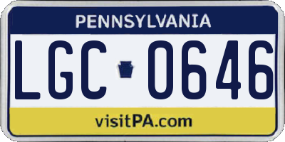 PA license plate LGC0646