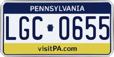 PA license plate LGC0655