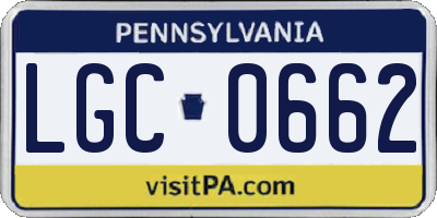 PA license plate LGC0662