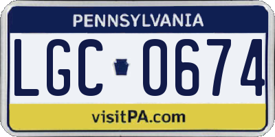 PA license plate LGC0674