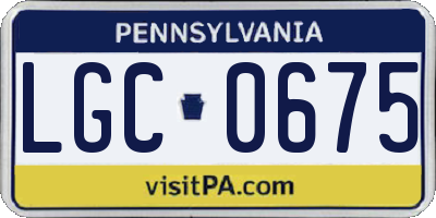 PA license plate LGC0675